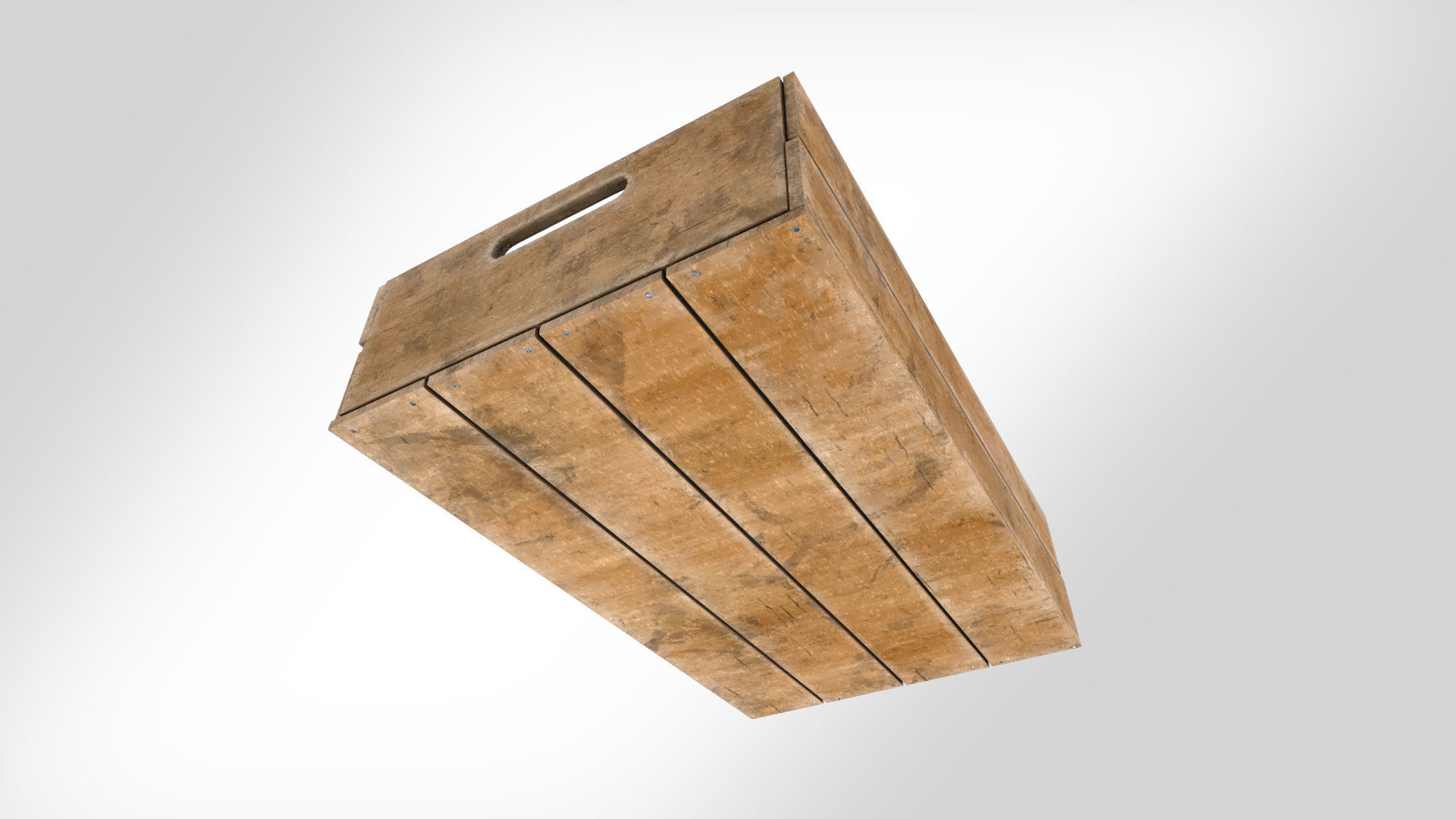 Wooden Crate T3 Low-poly 3D model_4