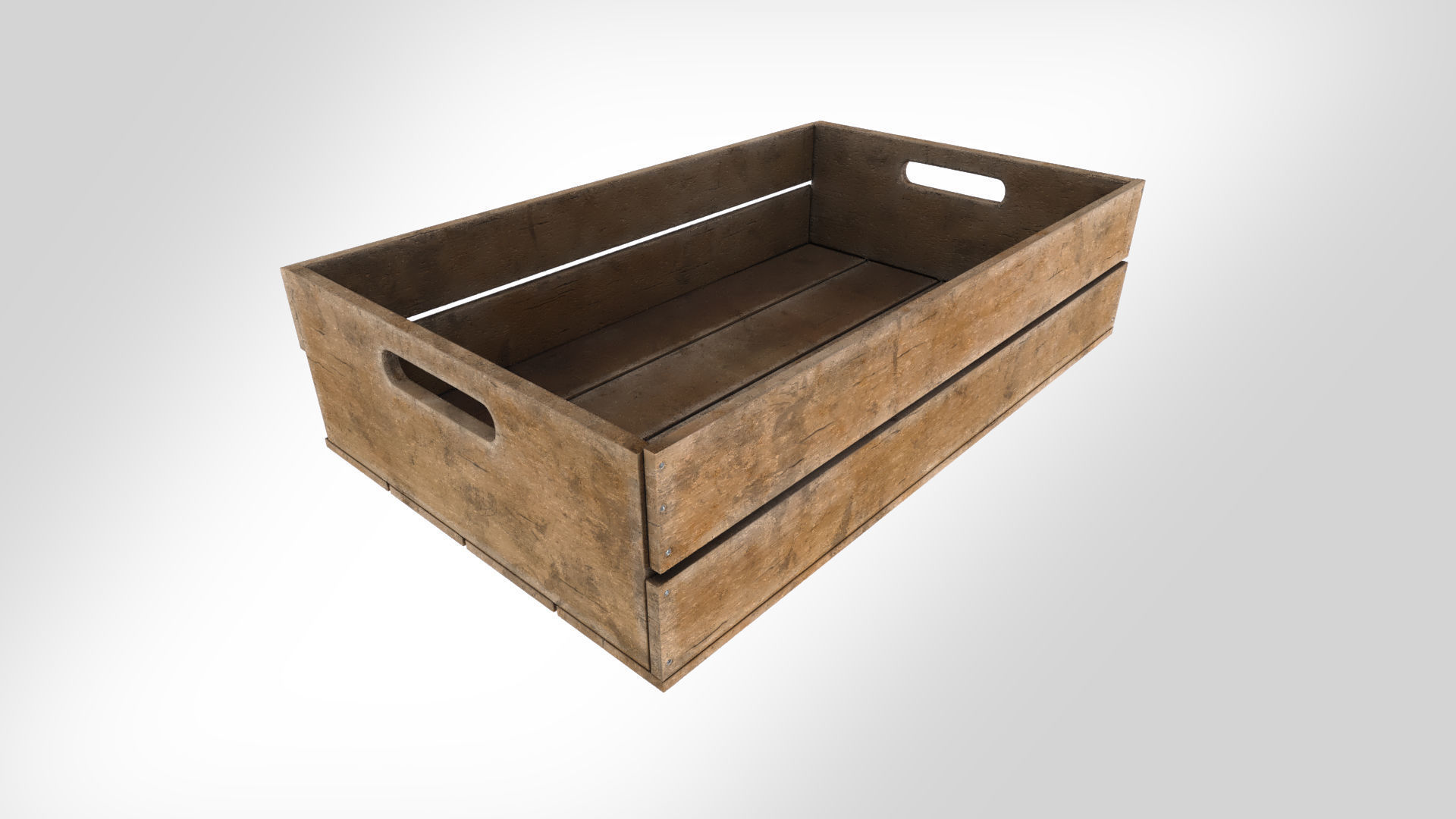 Wooden Crate T3 Low-poly 3D model_2