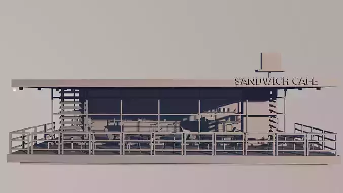Coffee Shop Cafe 3d Model 