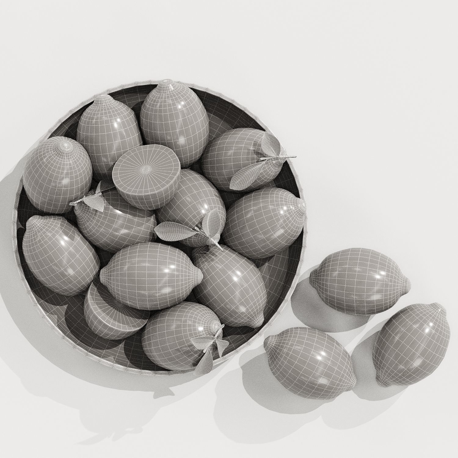 Lemons Low-poly 3D model_3