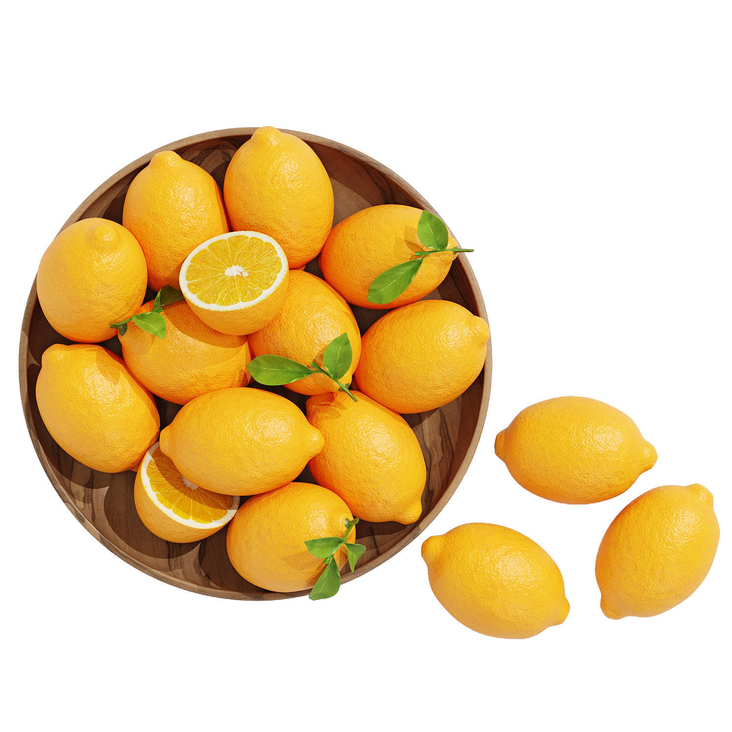 Lemons Low-poly 3D model_2