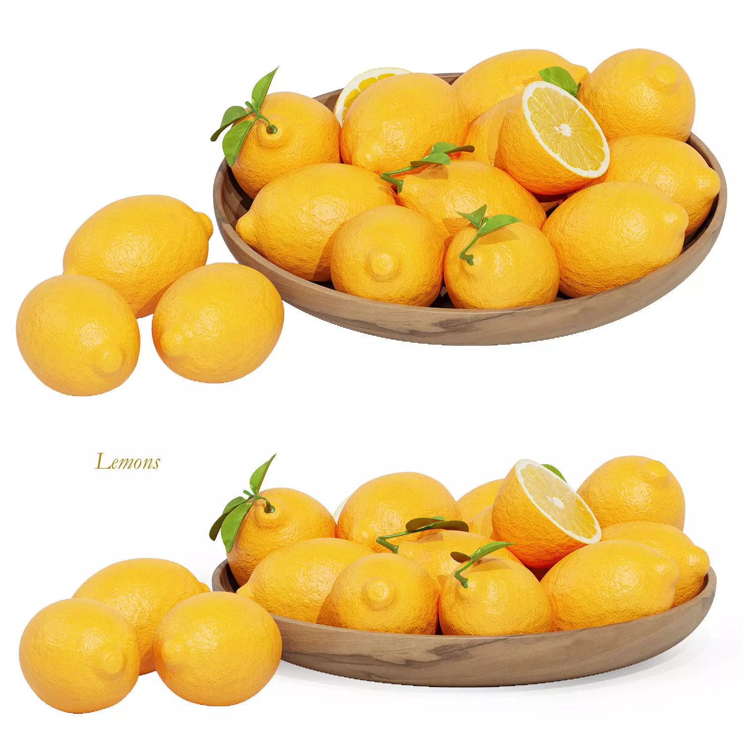 Lemons Low-poly 3D model_0