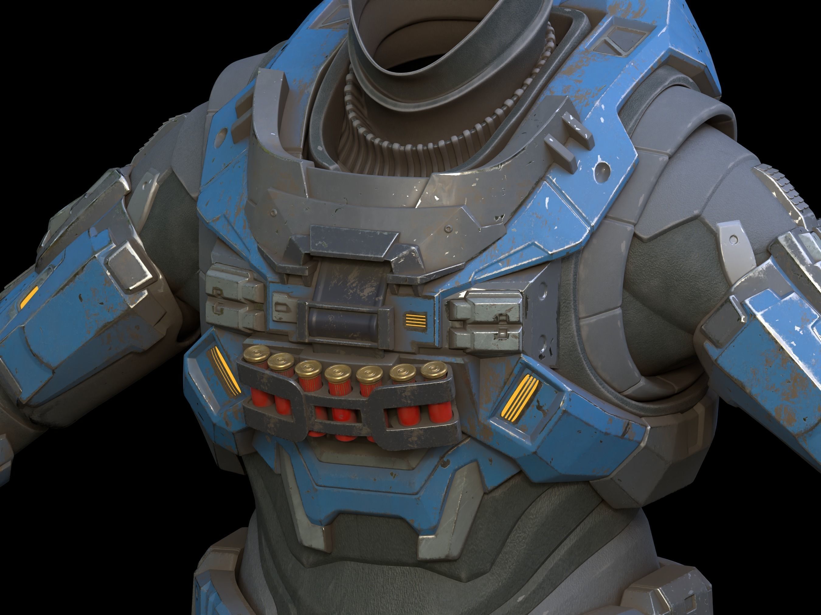 HALO MK V B Breaching Kit chest attachment 3d print file 3D print model_2