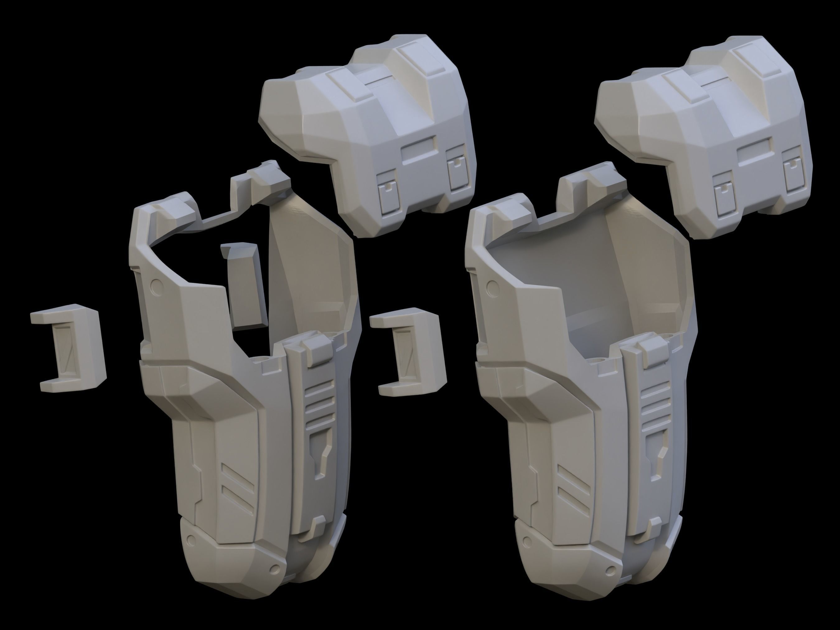HALO MK V B M45 Hardcaseleg attachment 3d print file 3D print model_4