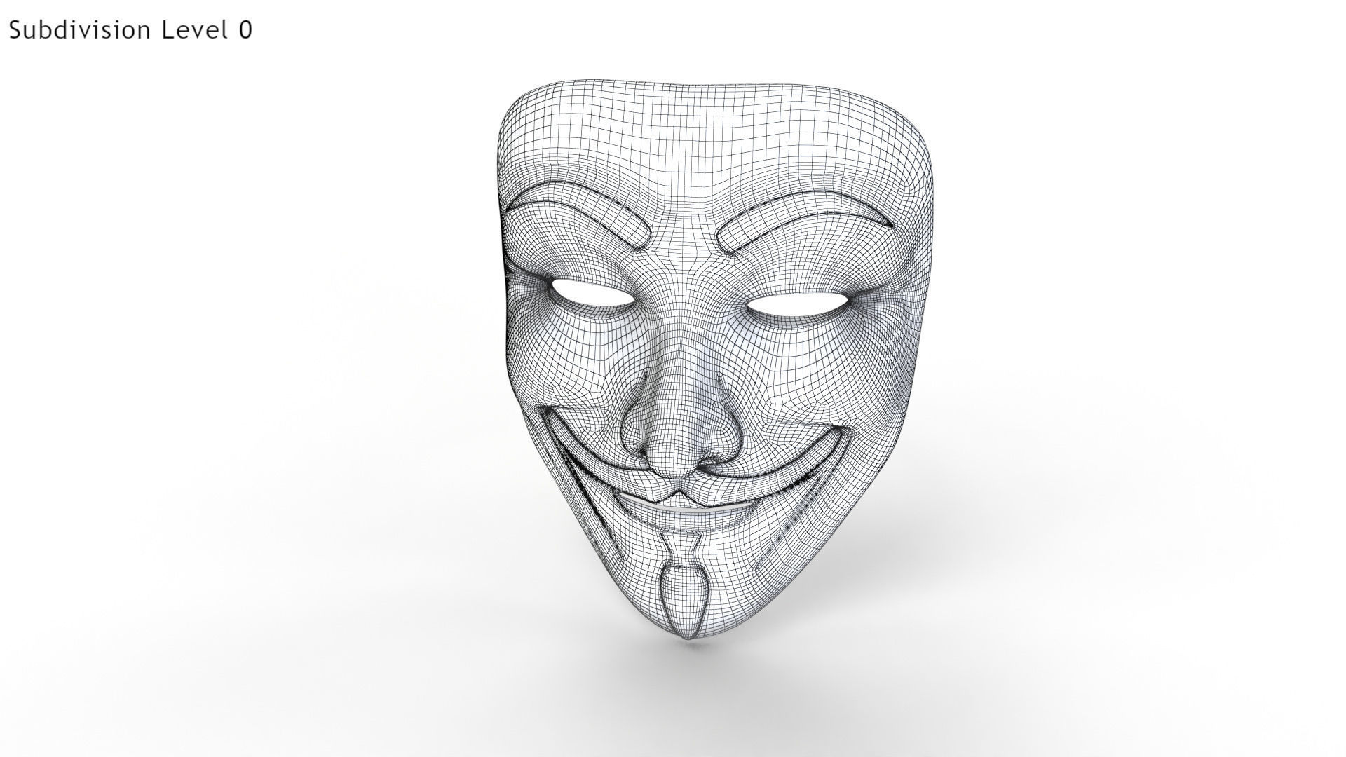 V For Vendetta - Golden Style Low-poly 3D model_10