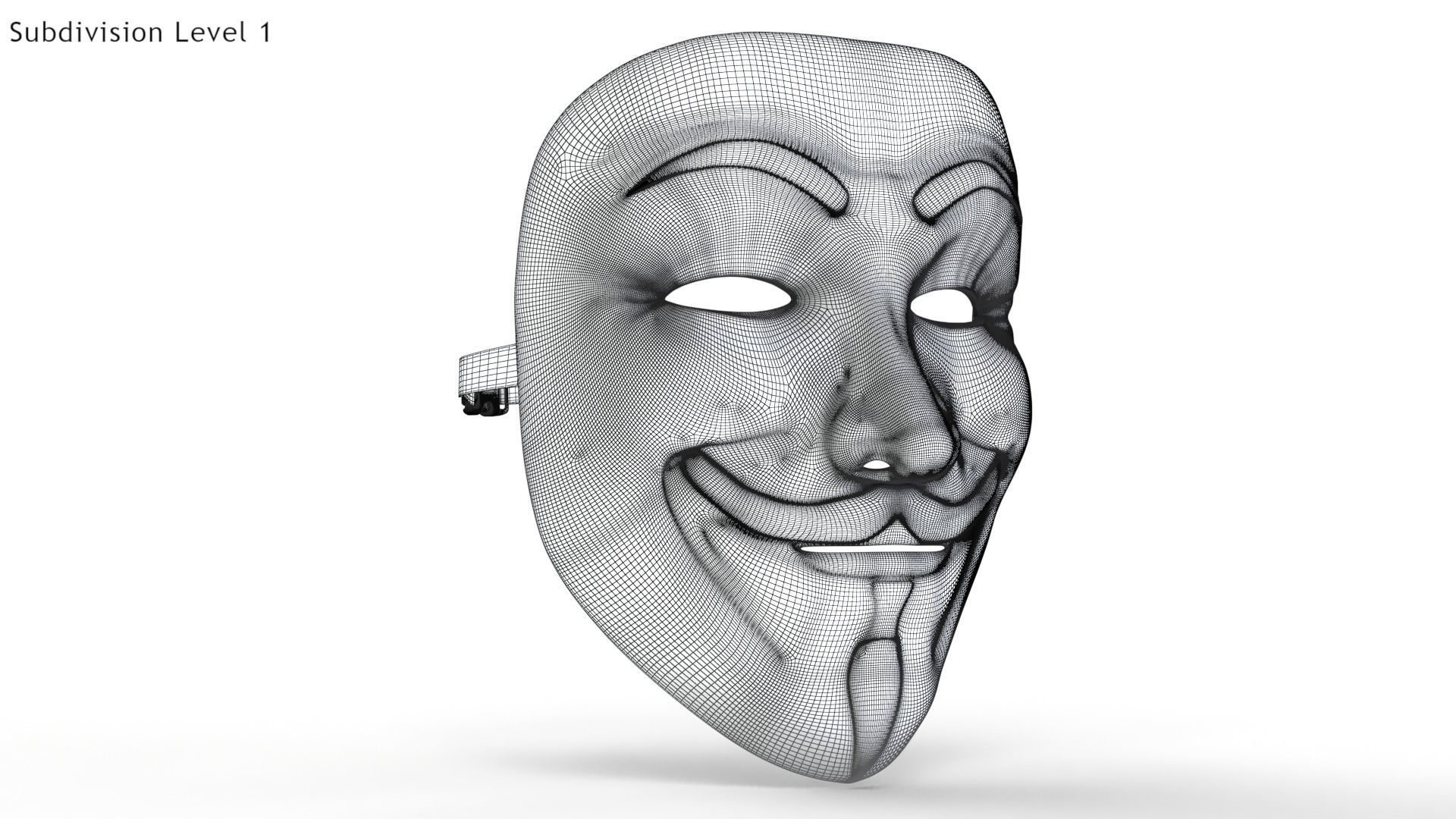 V For Vendetta - Golden Style Low-poly 3D model_7