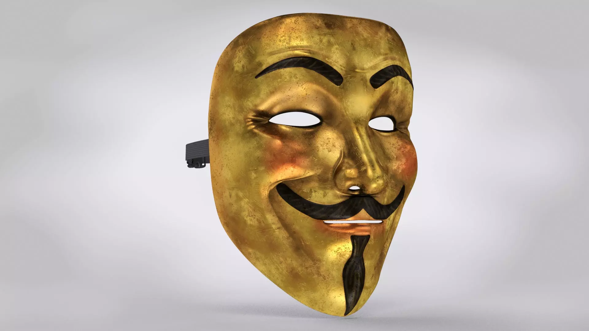 V For Vendetta - Golden Style Low-poly 3D model_0