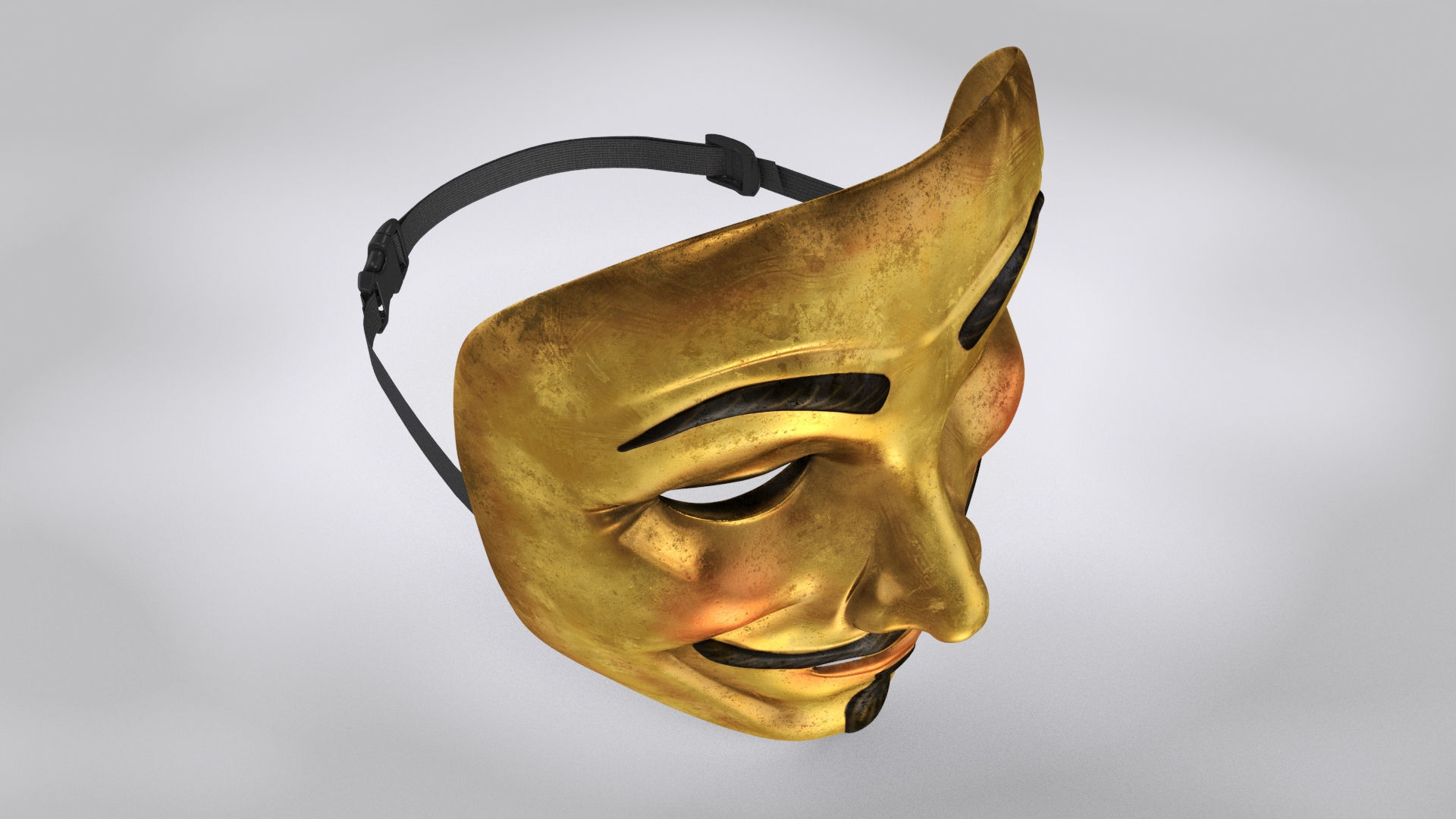 V For Vendetta - Golden Style Low-poly 3D model_1