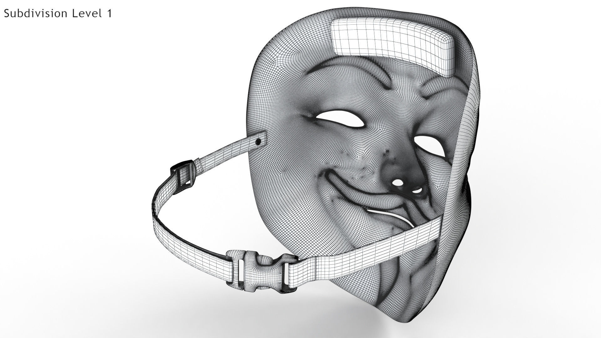 V For Vendetta - Golden Style Low-poly 3D model_14