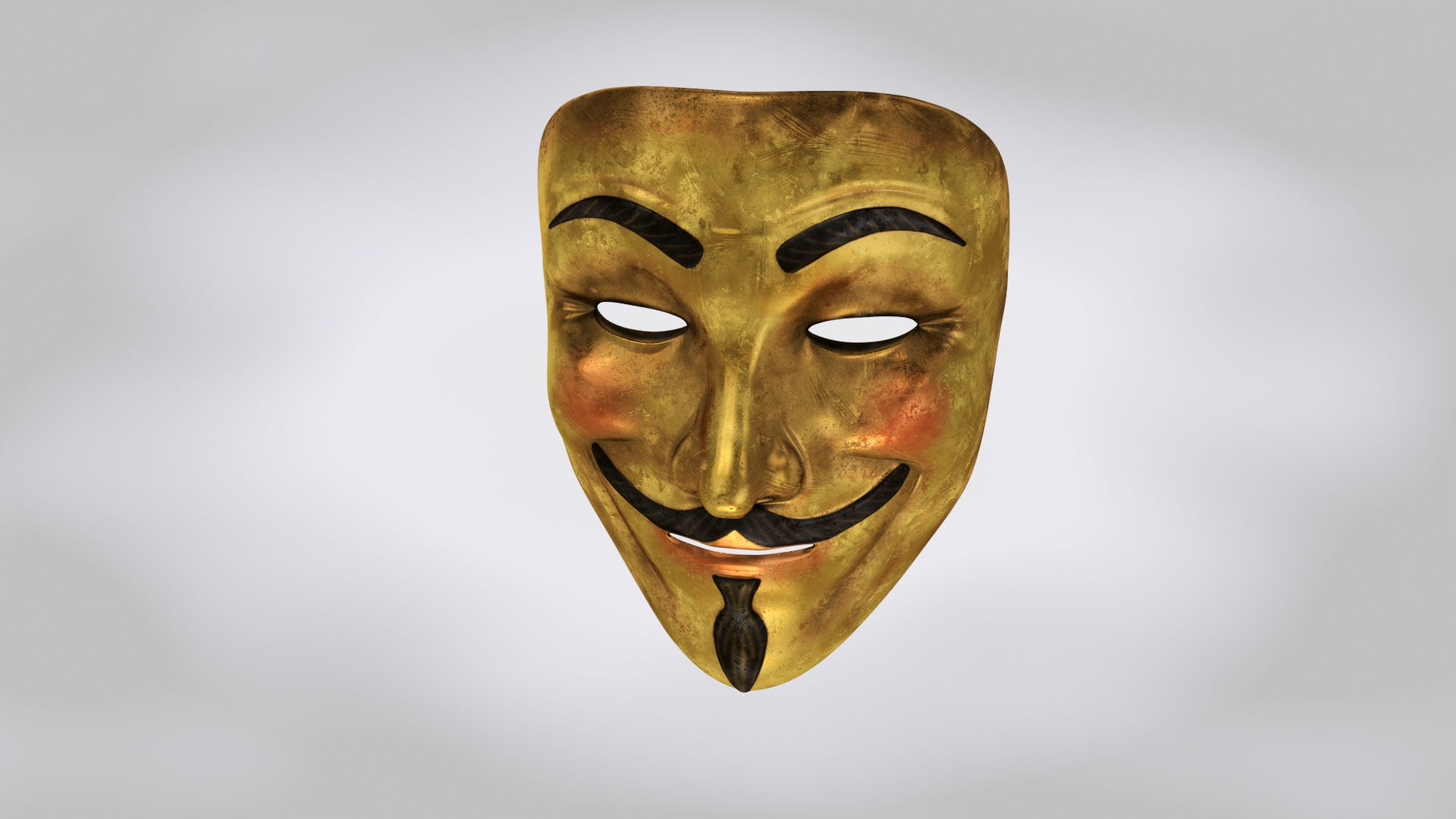 V For Vendetta - Golden Style Low-poly 3D model_2