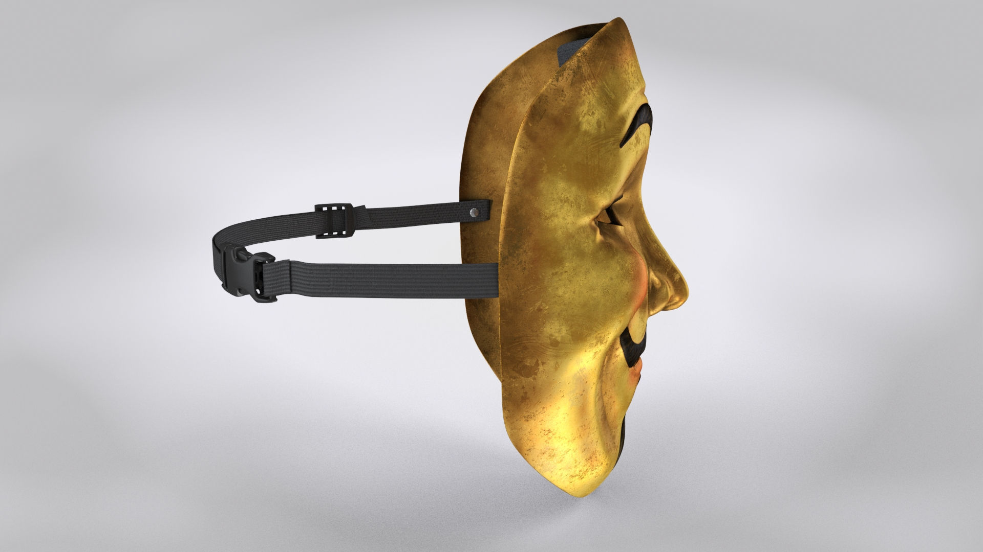 V For Vendetta - Golden Style Low-poly 3D model_3