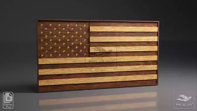 USA Flag - Multilayer Laser Cutting Files 3D model