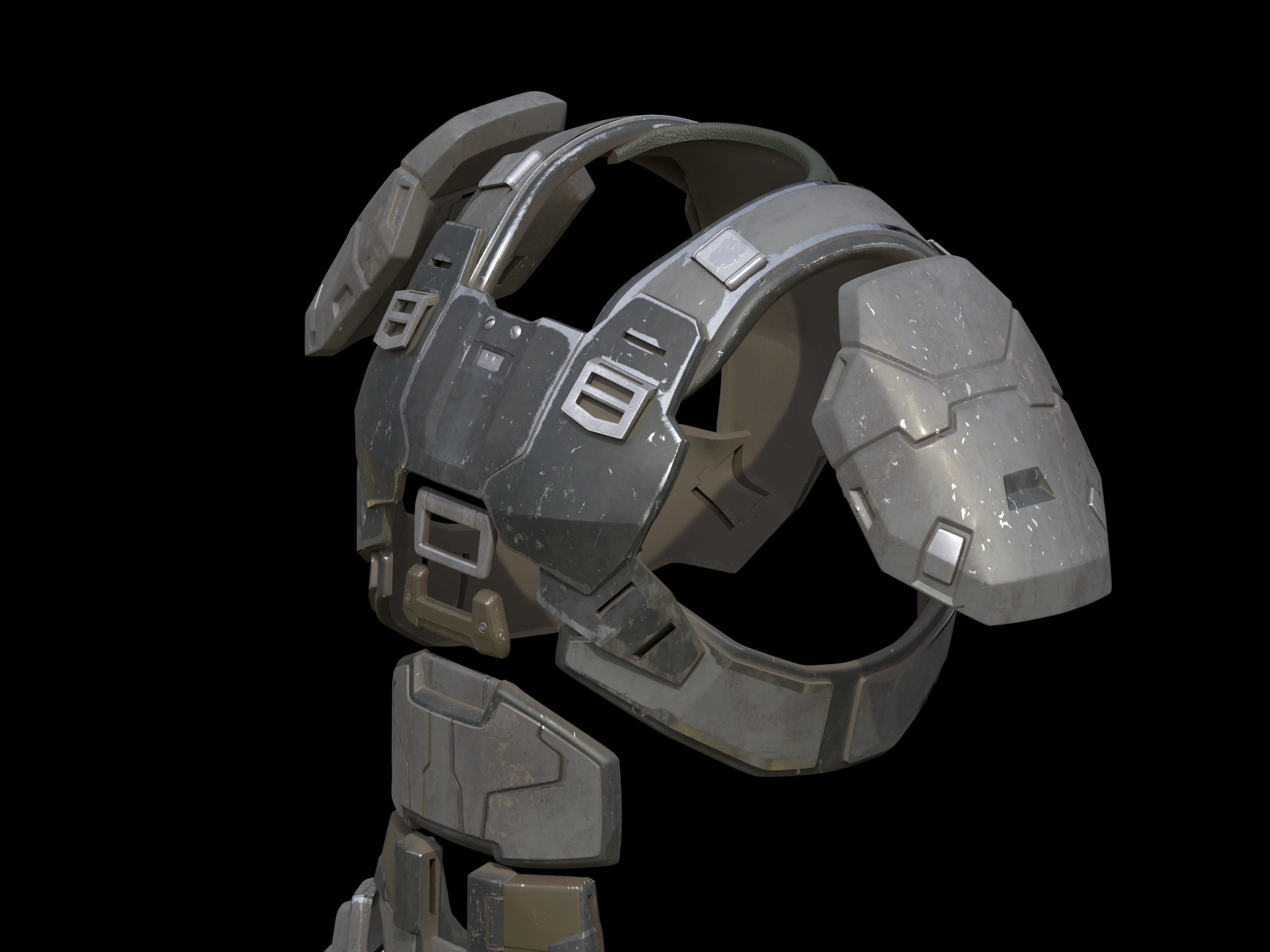 HALO Marine Flair shoulder pad 3d print file 3D print model_2