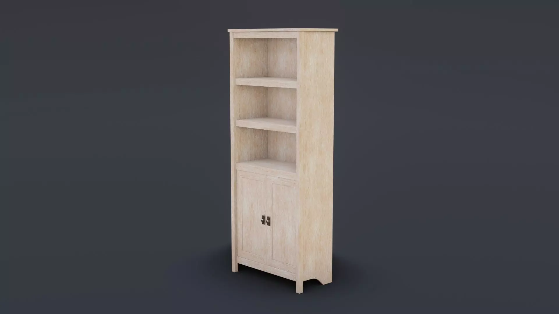 Cottage Style 3 Shelf Bookcase 3D model_0