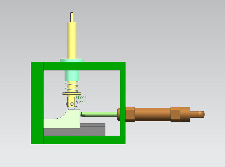 cam arbitrary variable speed linear mechanism motion simulation 3D model_2