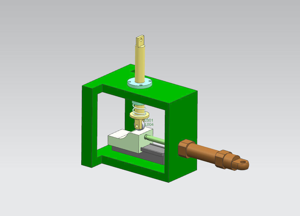 cam arbitrary variable speed linear mechanism motion simulation 3D model_1