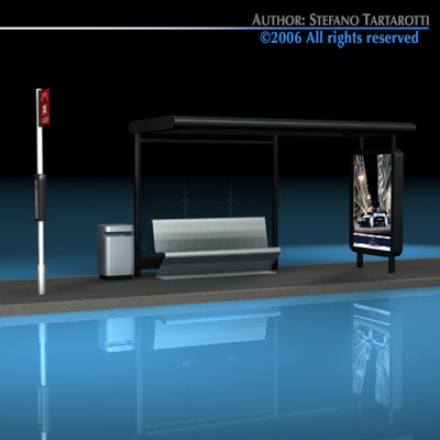 Bus stop2 3D model_4