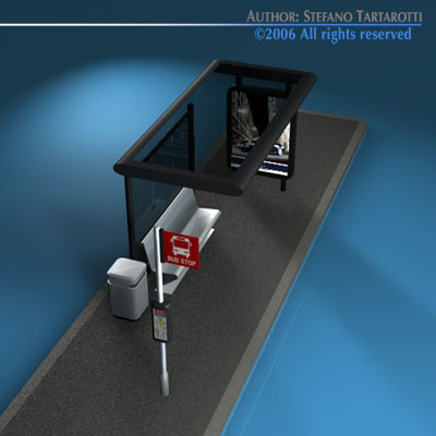 Bus stop2 3D model_1
