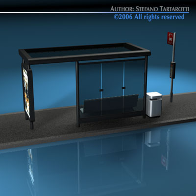 Bus stop2 3D model_2