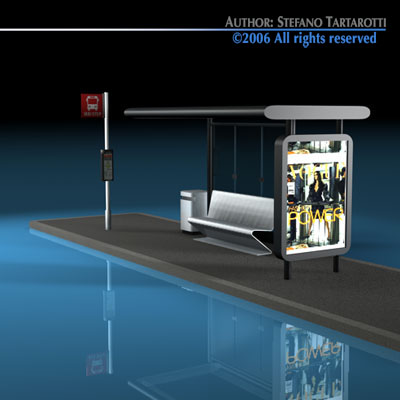 Bus stop2 3D model_5