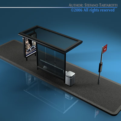 Bus stop2 3D model_6