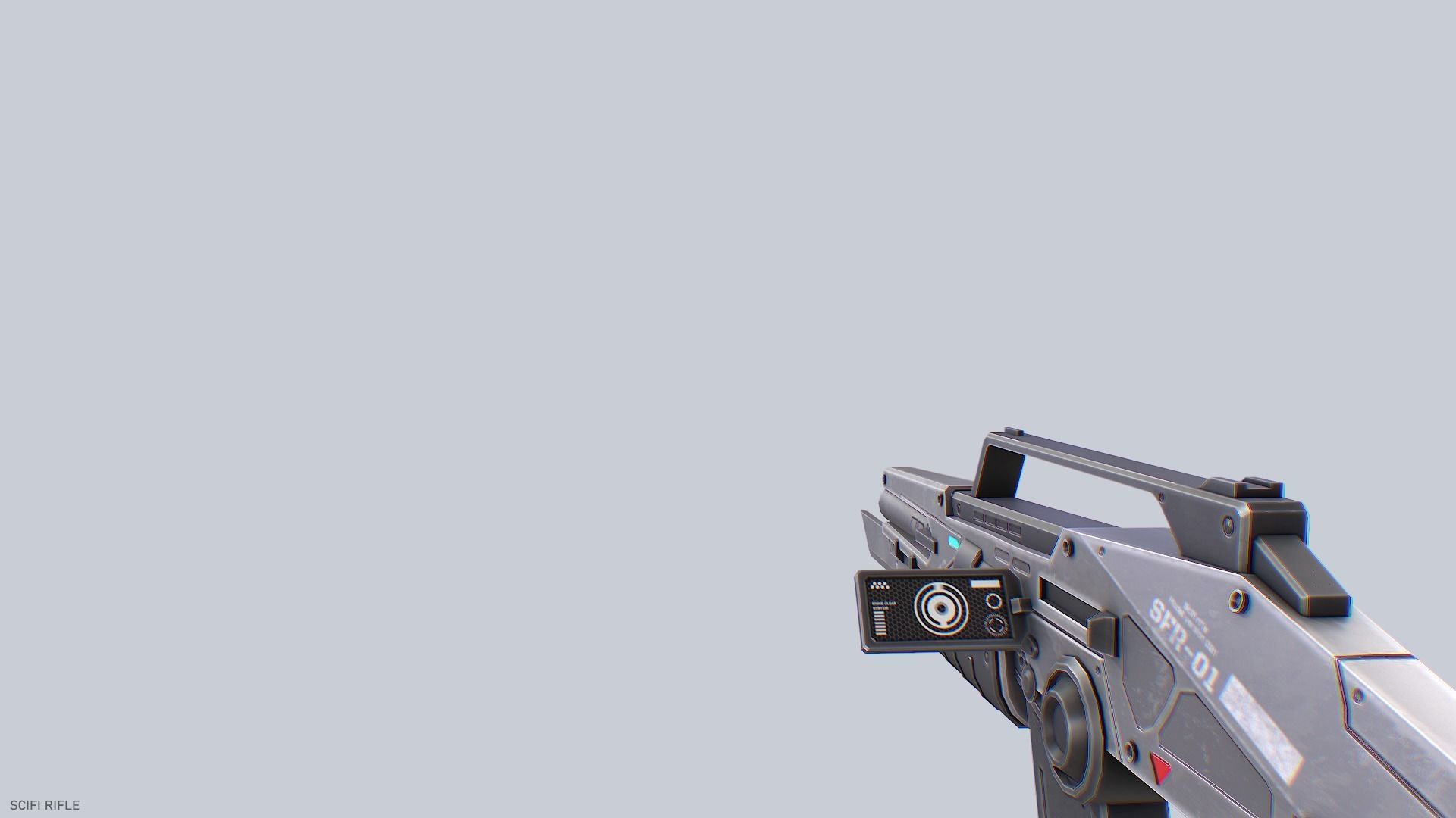 Scifi rifle Low-poly 3D model_6