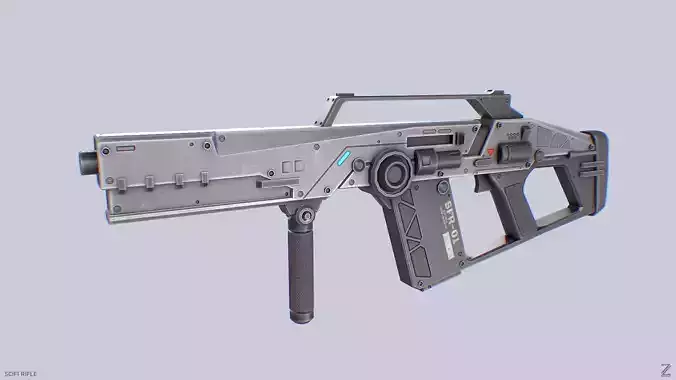 Scifi rifle Low-poly 3D model