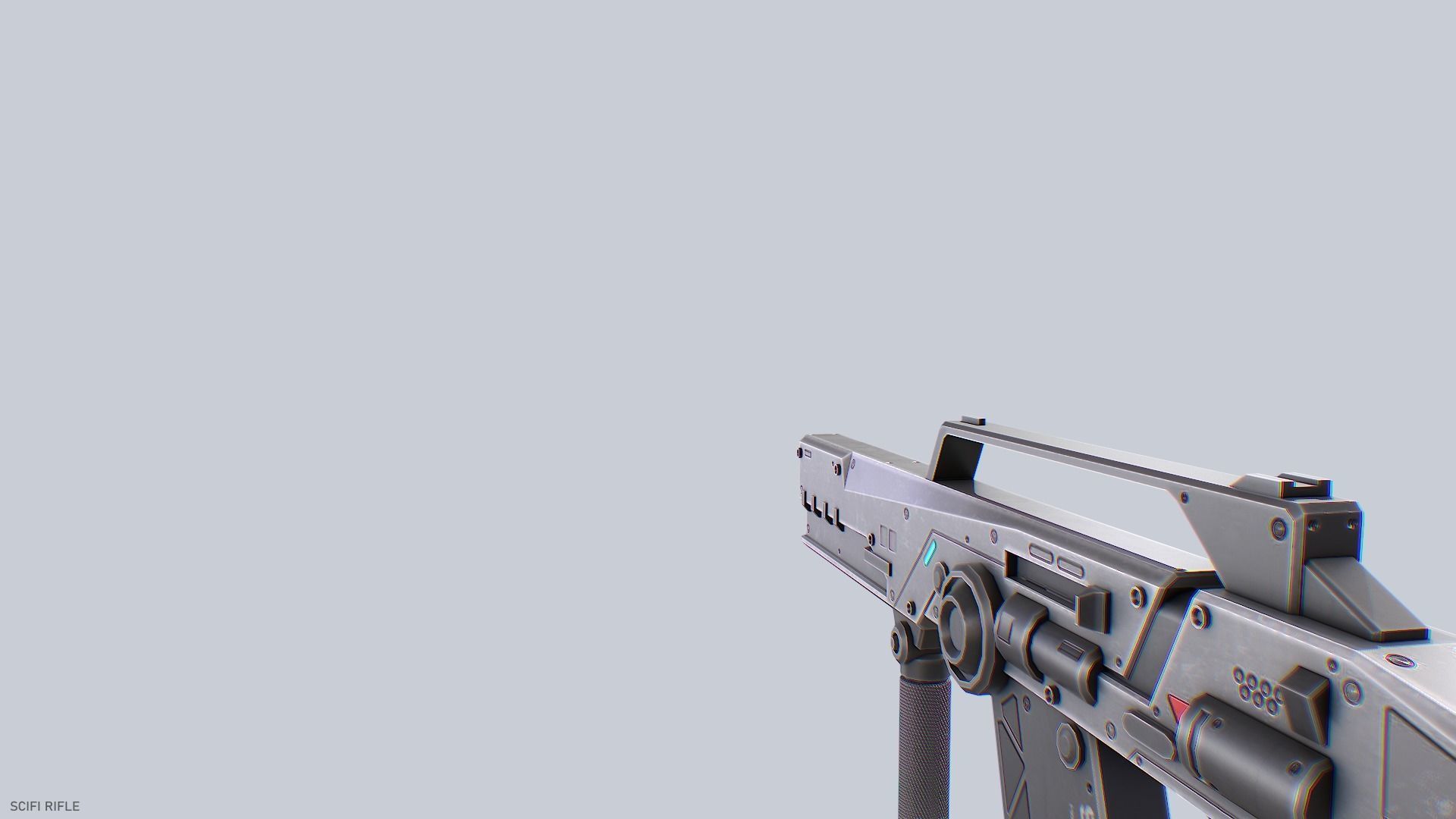 Scifi rifle Low-poly 3D model_6