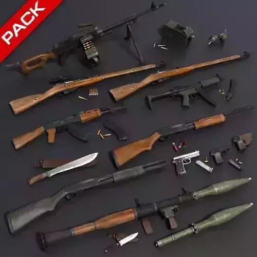 Low Poly Weapons Mega Pack