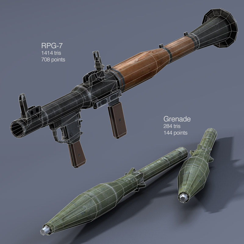 Low Poly Weapons Mega Pack Low-poly 3D model_24