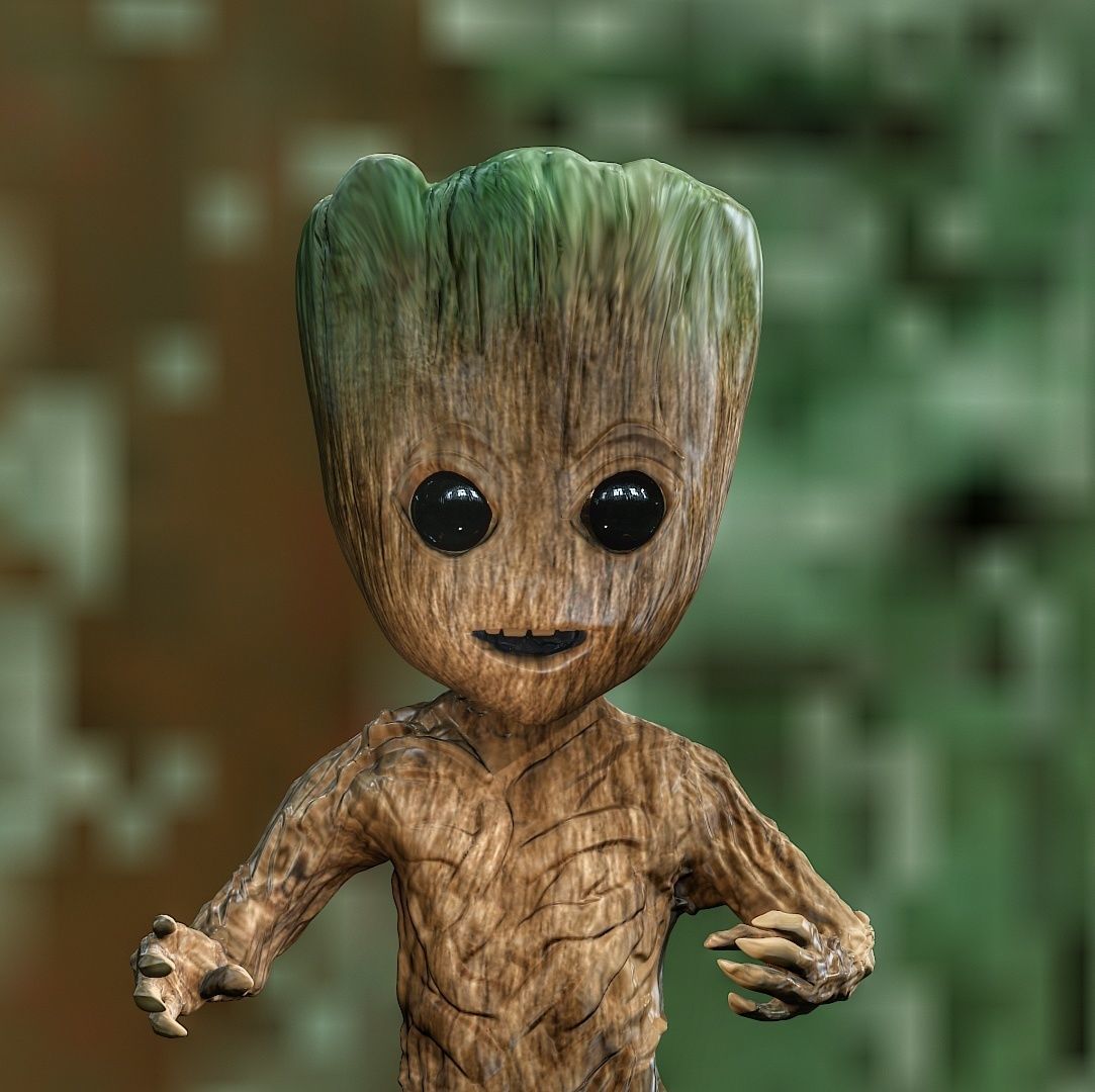 Baby groot 3D model_2