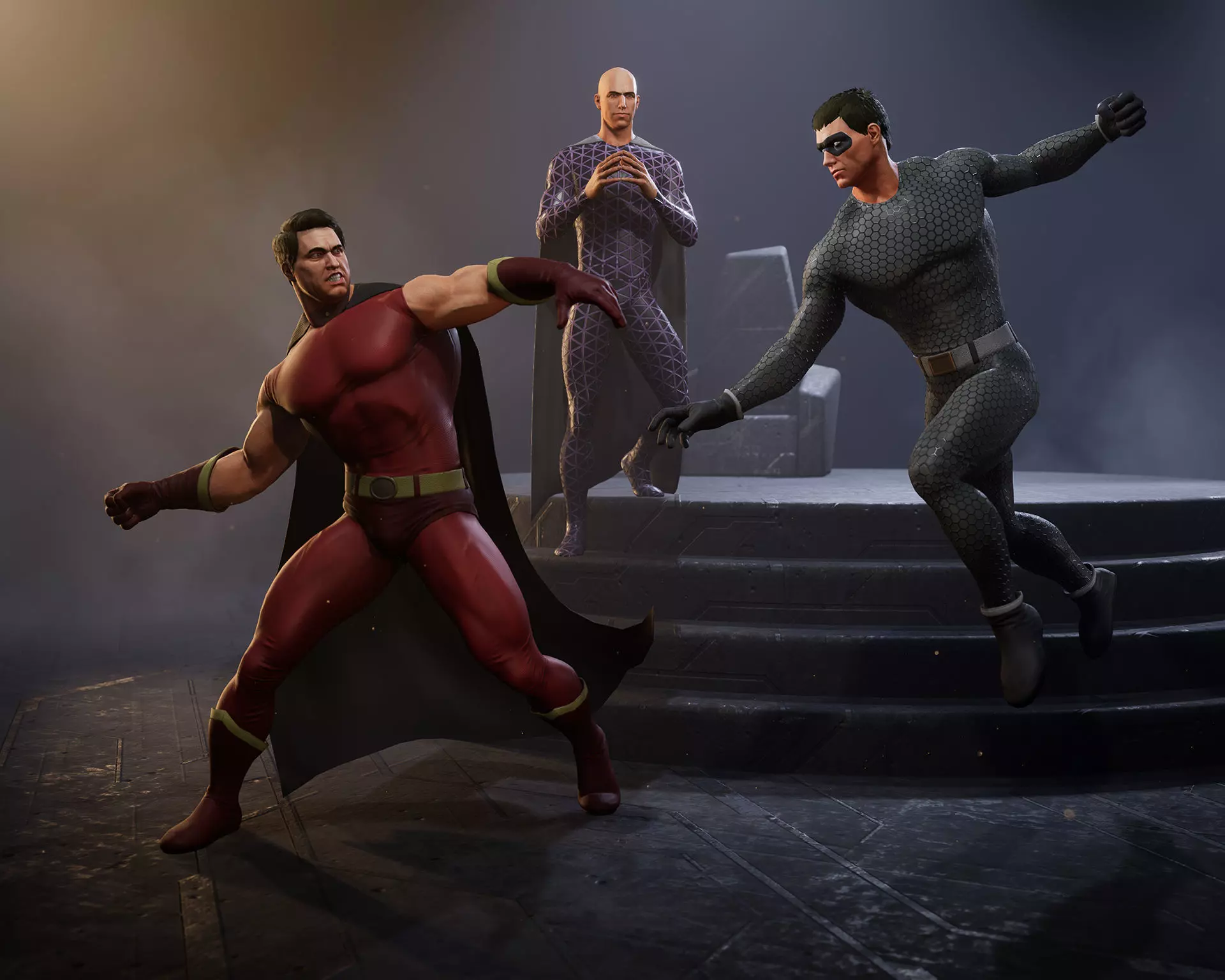 Superhero Constructor Male UE pack Low-poly 3D model