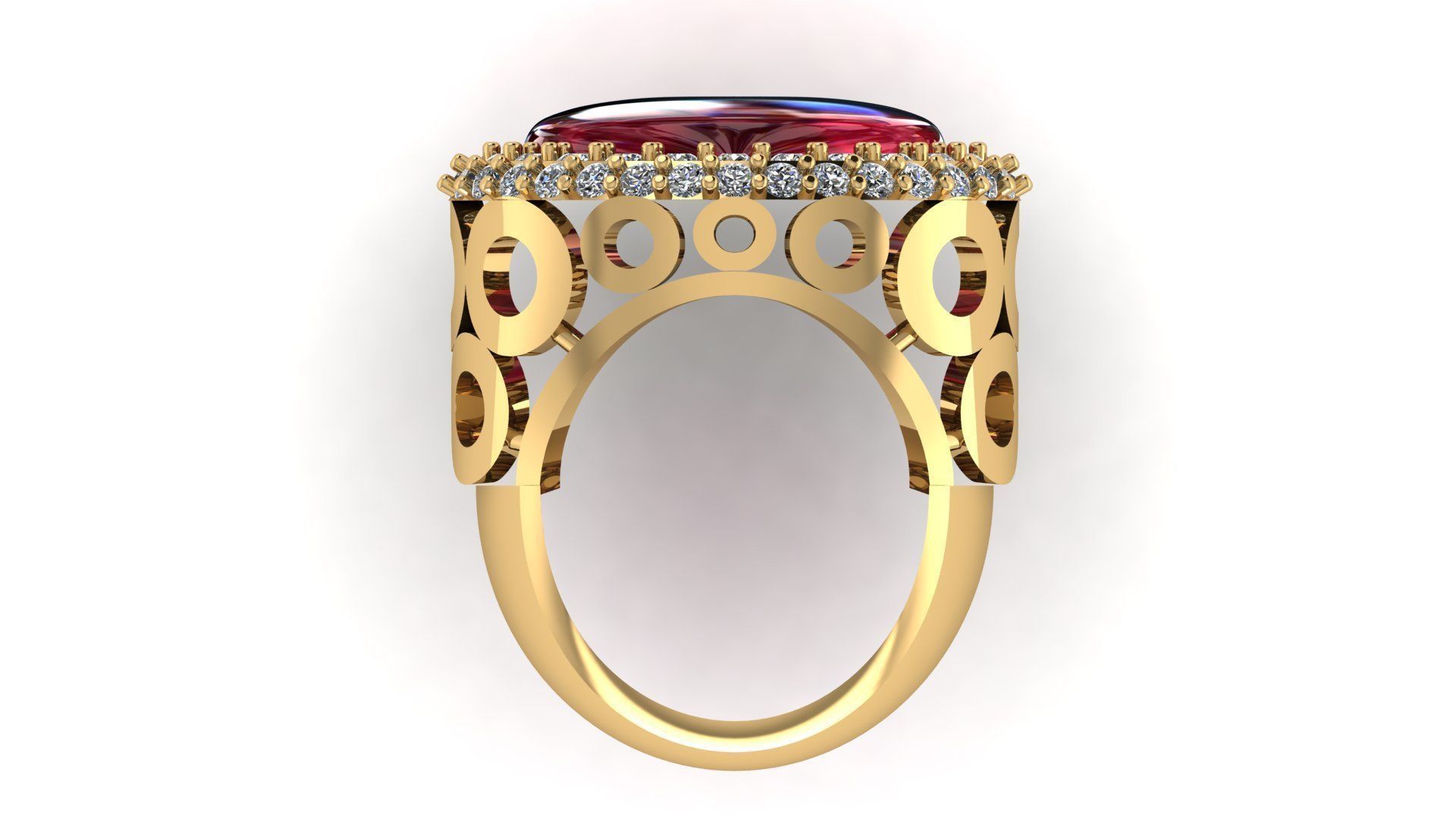 Casual unisex gold rings 3D print model 3D model_3