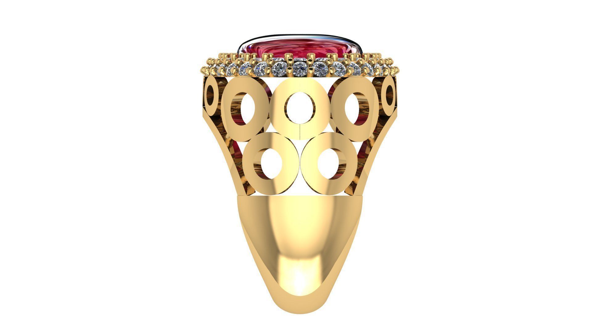Casual unisex gold rings 3D print model 3D model_2