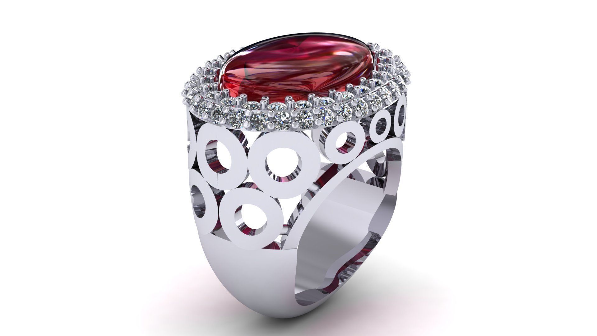 Casual unisex gold rings 3D print model 3D model_4