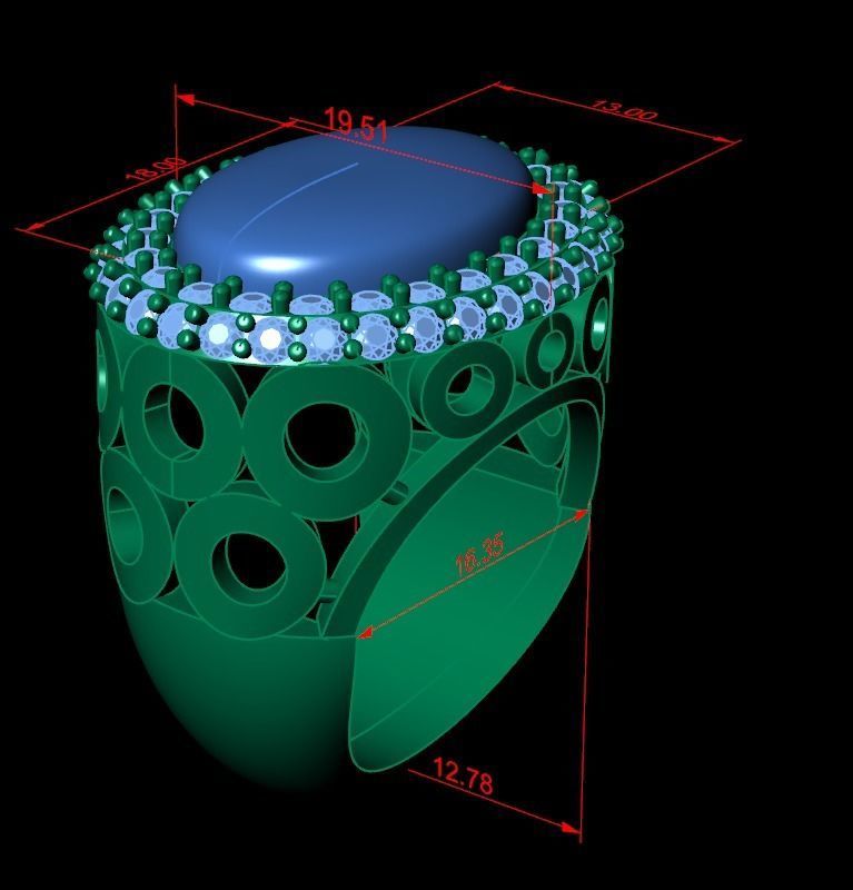 Casual unisex gold rings 3D print model 3D model_8