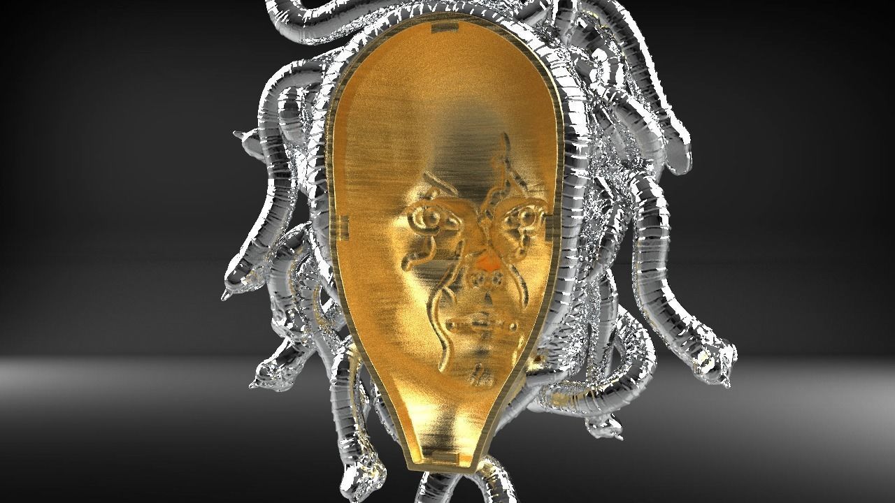 Medusa pendant 3D print model_11