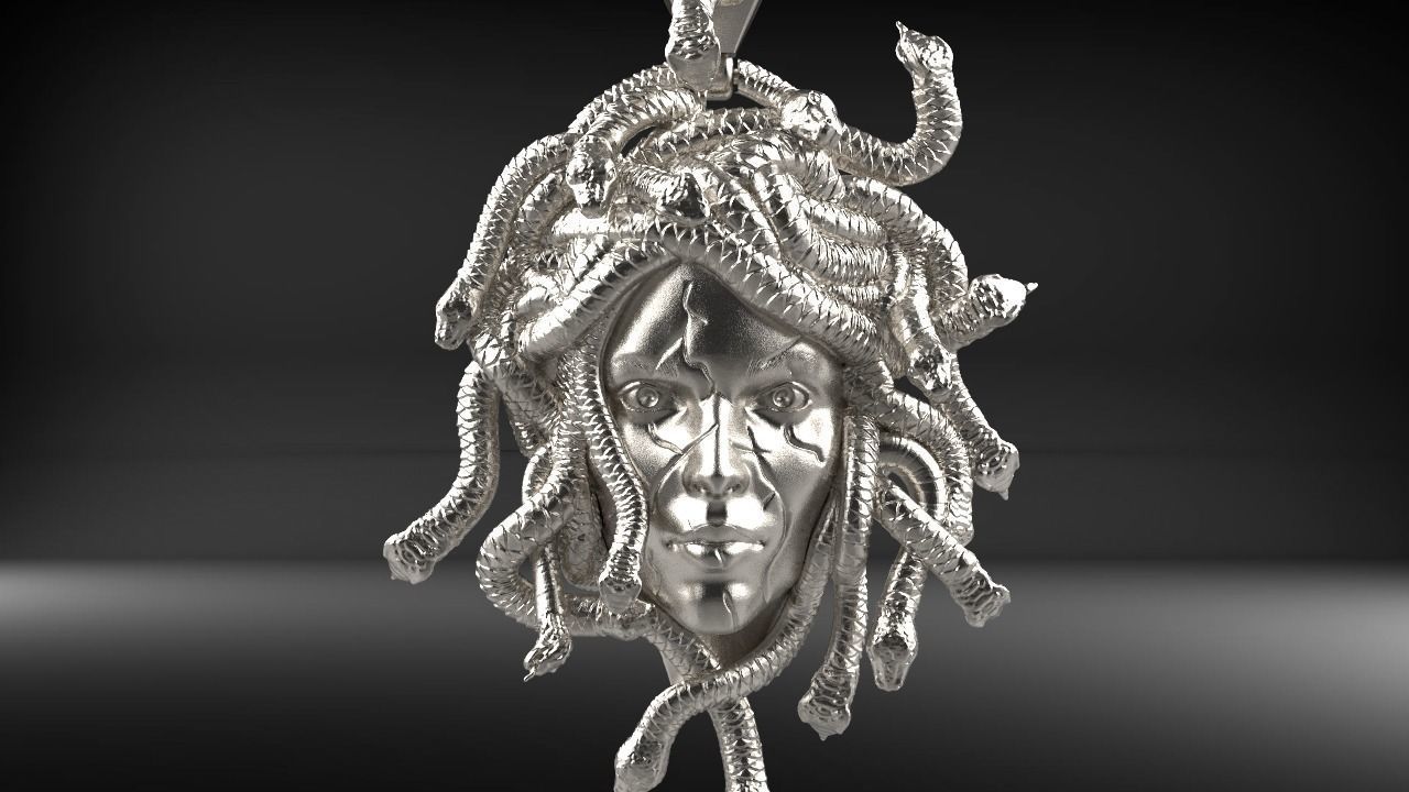 Medusa pendant 3D print model_4