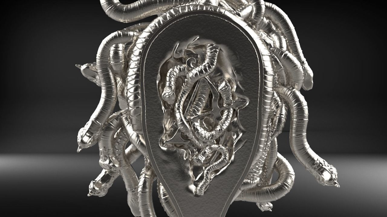 Medusa pendant 3D print model_14
