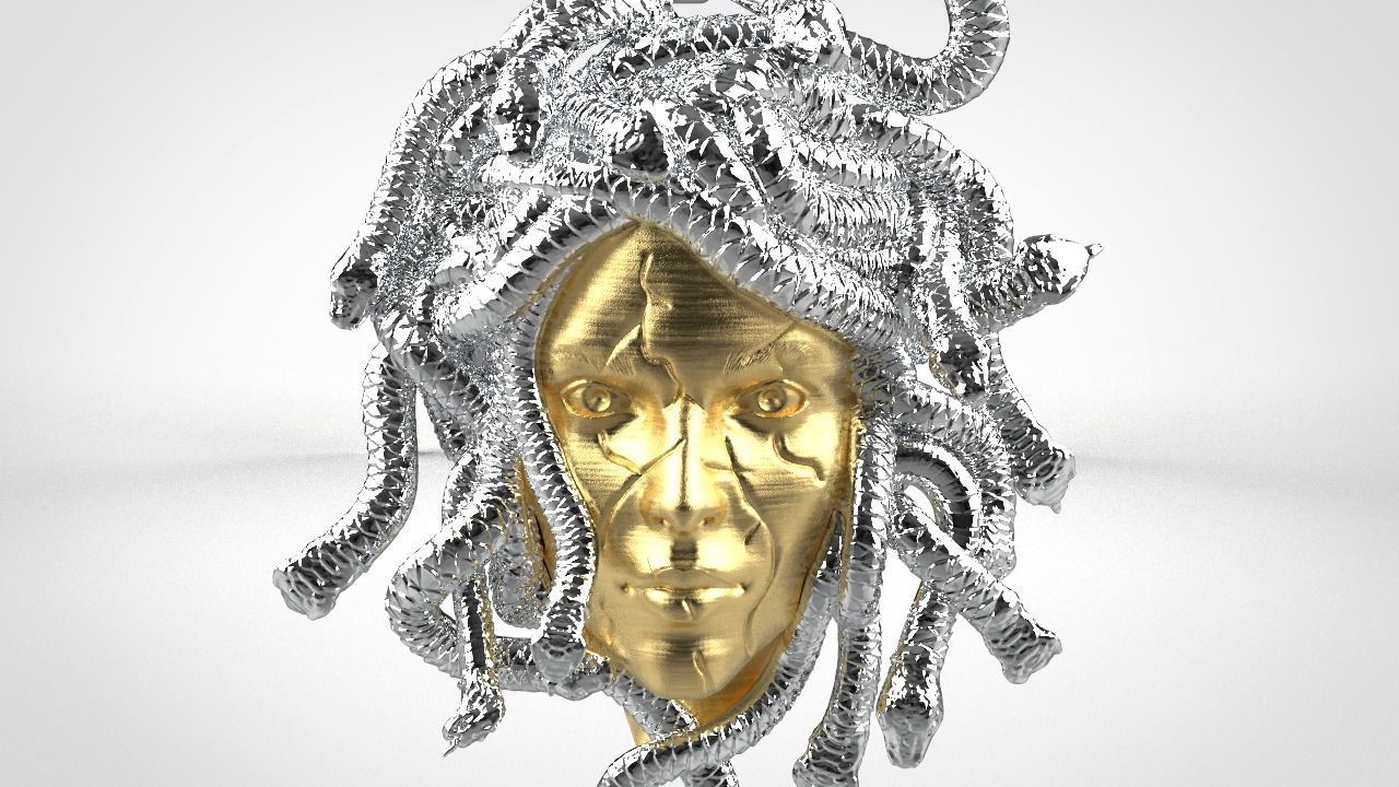 Medusa pendant 3D print model_3
