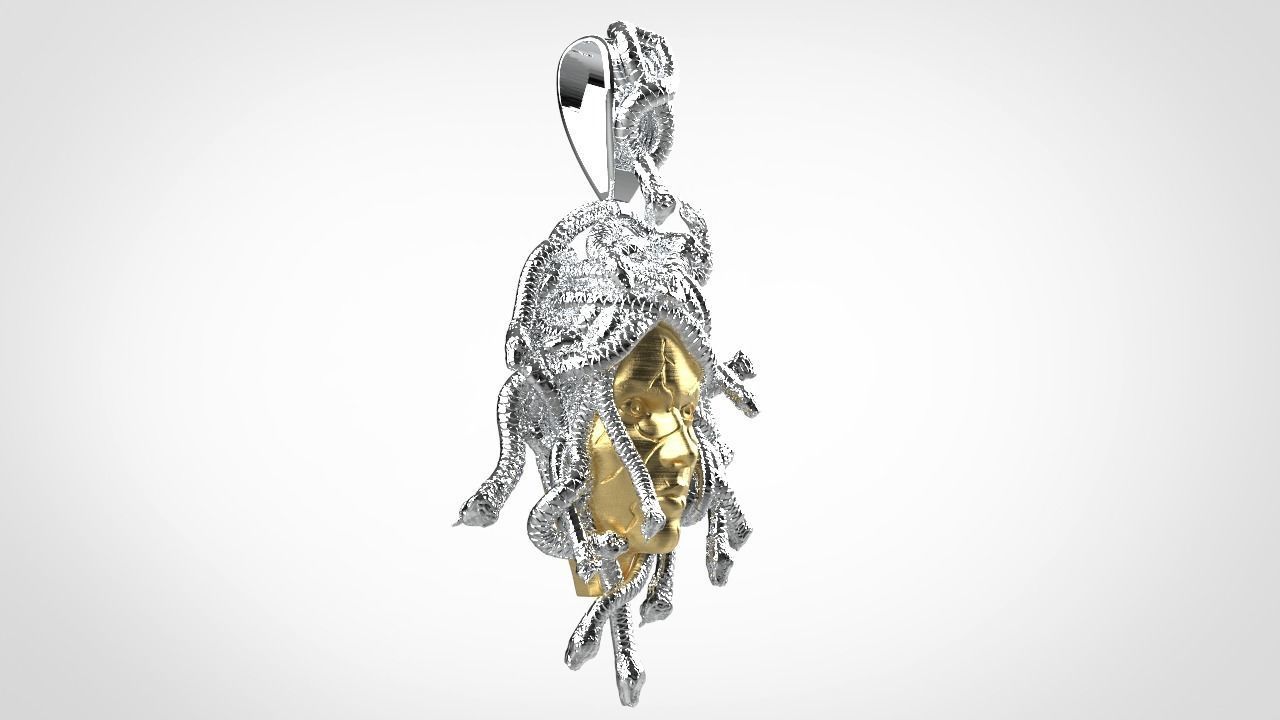 Medusa pendant 3D print model_5