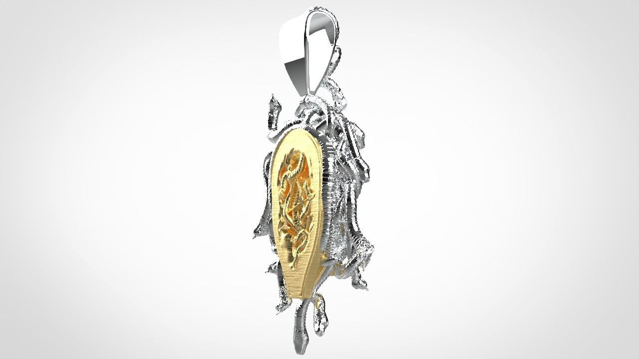 Medusa pendant 3D print model_16