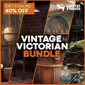 Vintage Victorian Environments Mega Bundle 5 Packs Low-poly 3D model