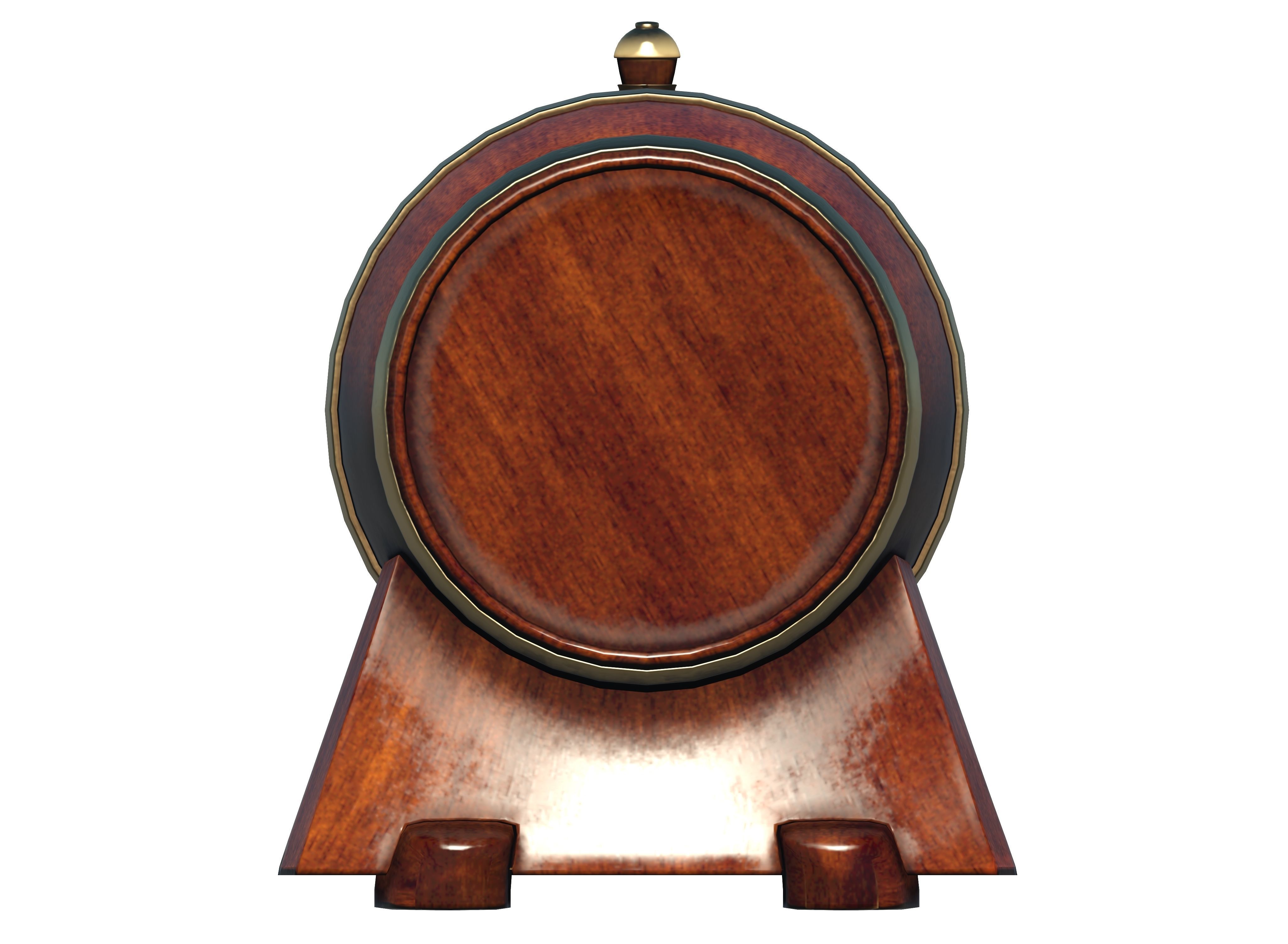 Wooden barrel with tap Low-poly 3D model_18