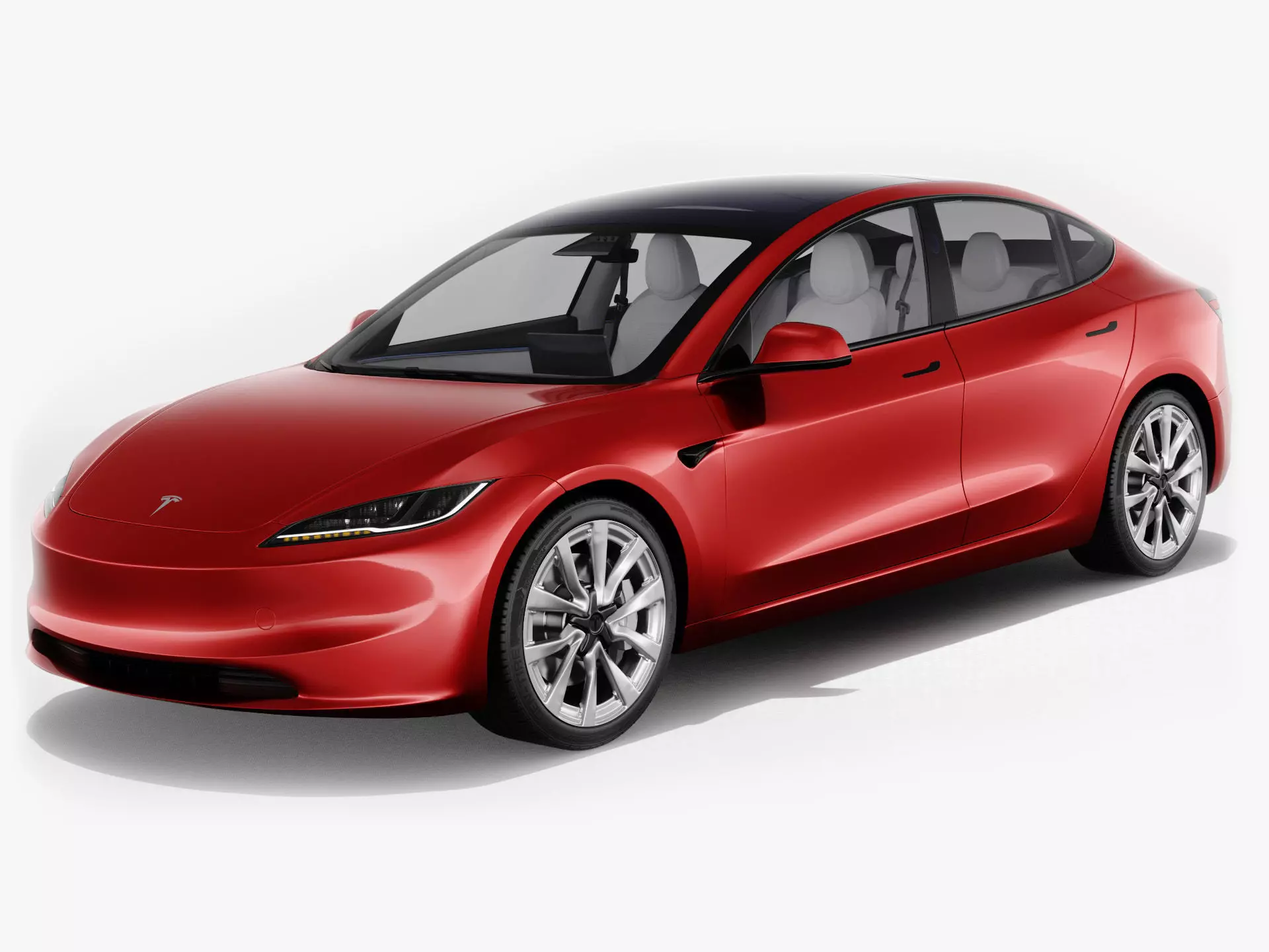 Tesla Model 3 2024 with interior 3D model_0