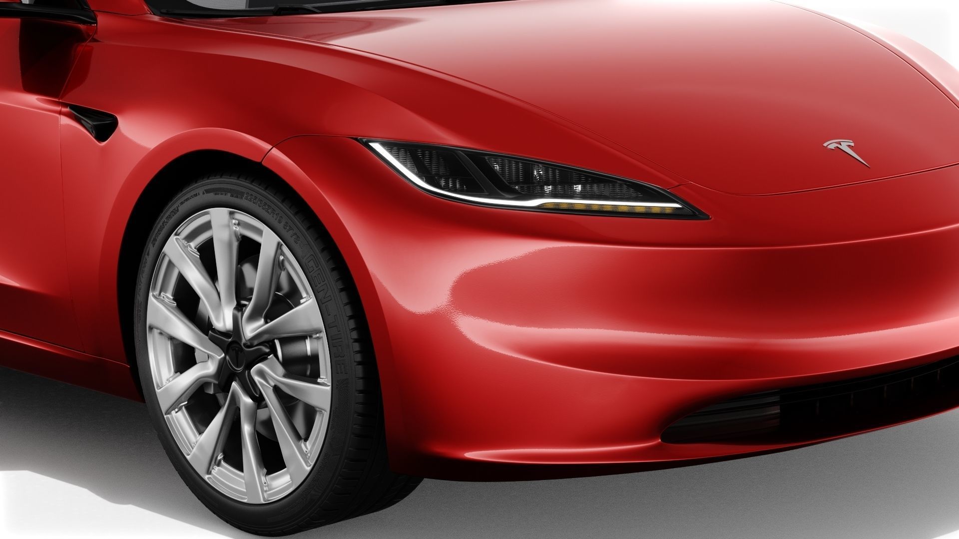 Tesla Model 3 2024 with interior 3D model_9