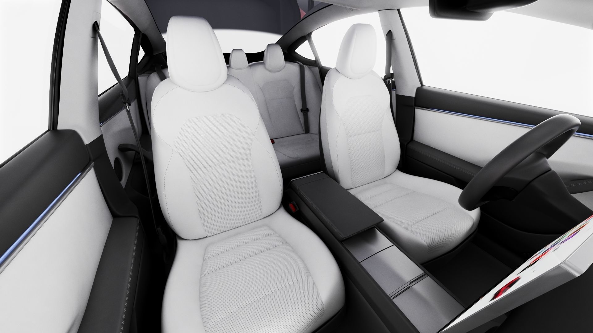 Tesla Model 3 2024 with interior 3D model_12