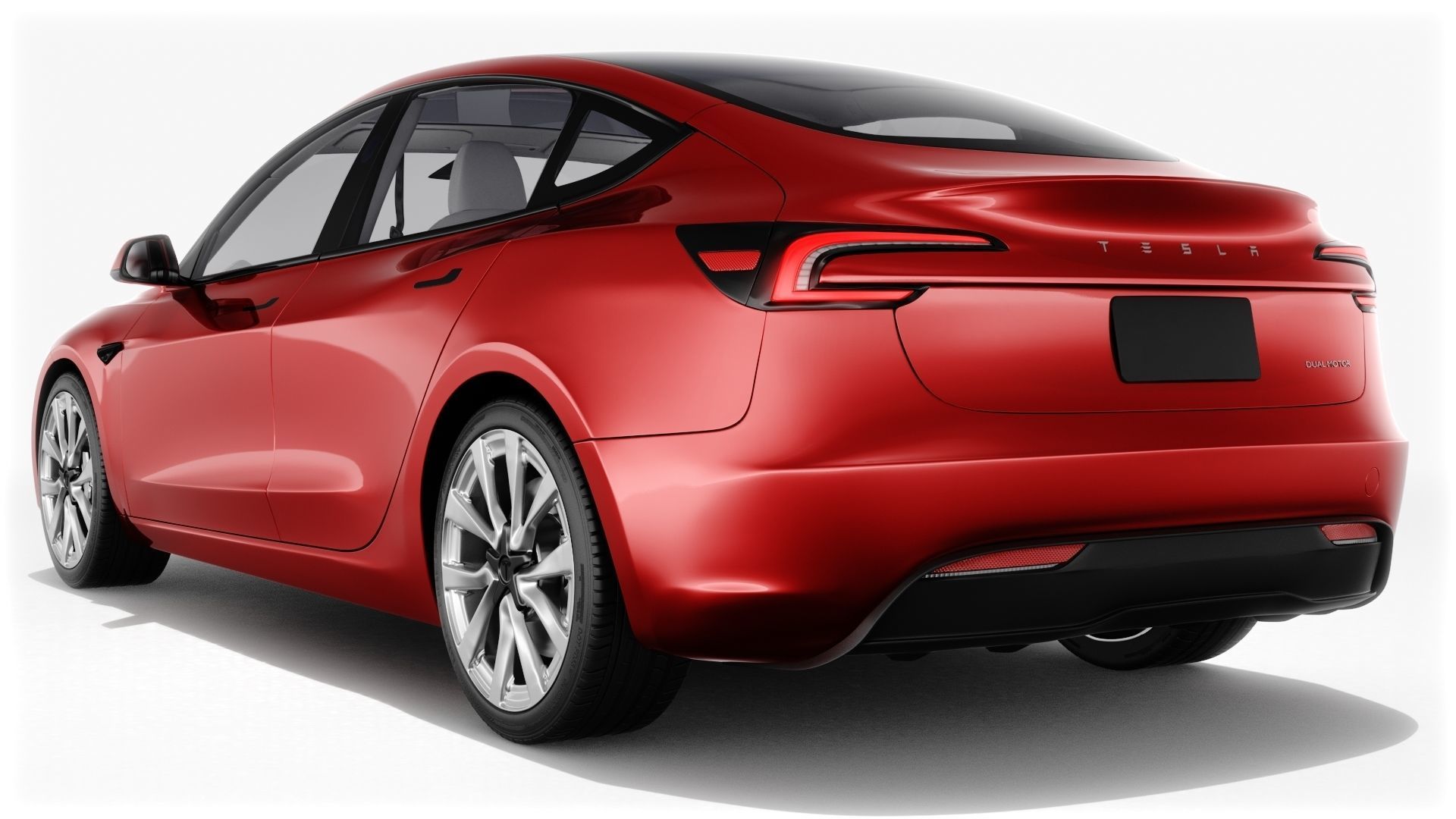 Tesla Model 3 2024 with interior 3D model_4