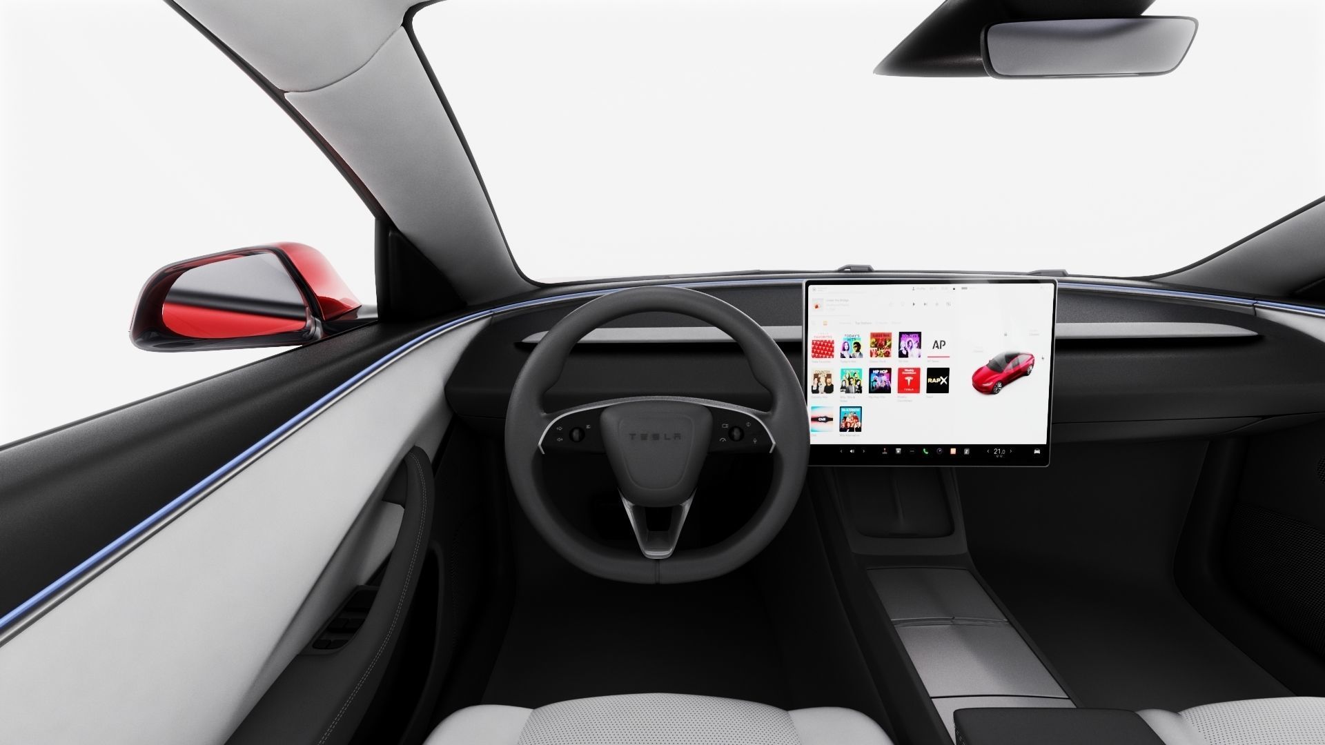 Tesla Model 3 2024 with interior 3D model_14