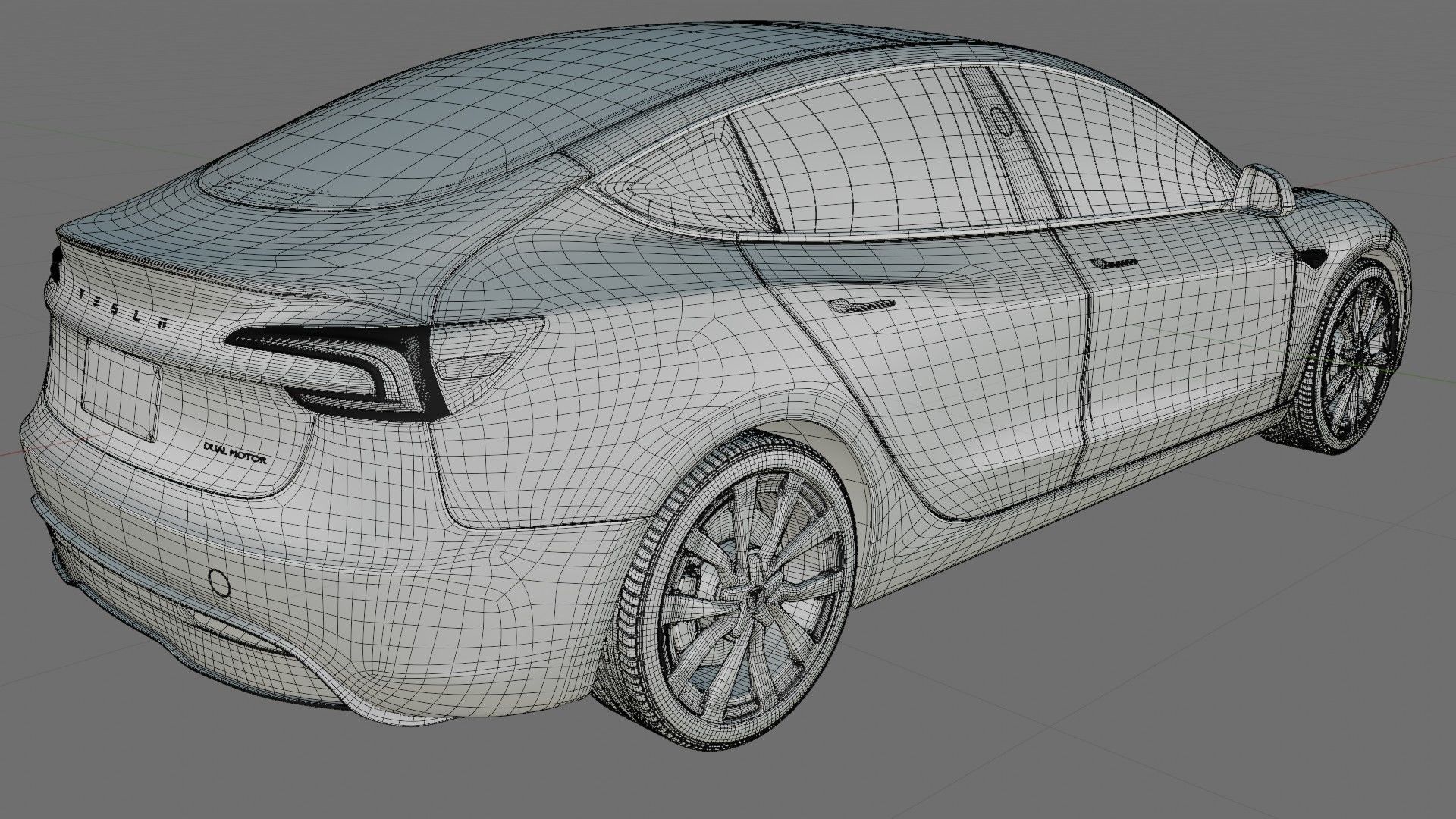 Tesla Model 3 2024 with interior 3D model_21